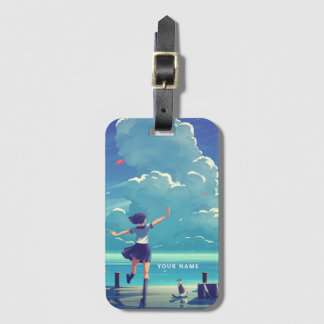 Personalized Luggage Tag Whimsical Japanese Art