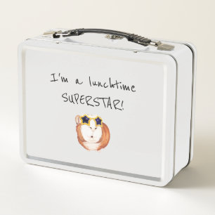 Personalized Lunch box with Guinea Pig Superstar