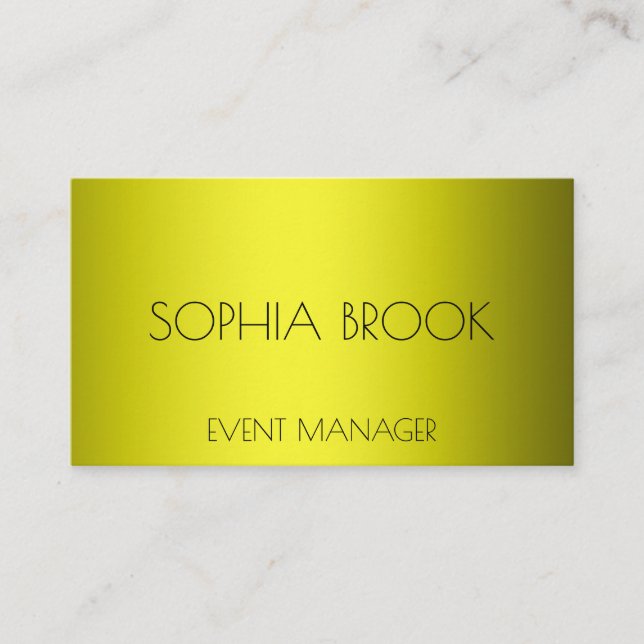 Personalized luxury bronze gold metallic foil business card (Front)