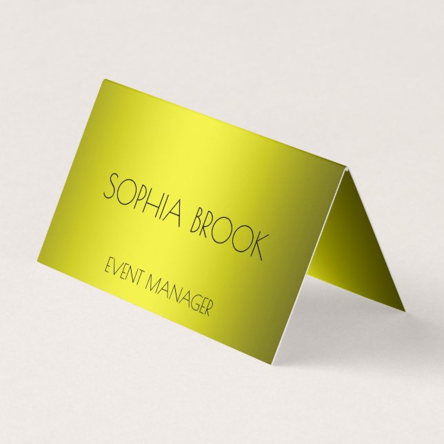 Personalized luxury bronze gold metallic foil business card (Front)