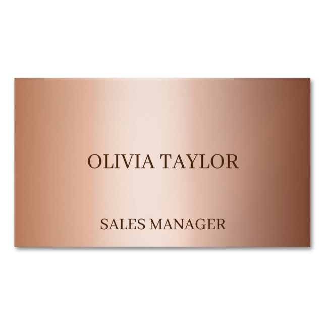 Personalized luxury bronze metallic foil 	Magnetic business card (Front)