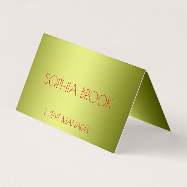 Personalized luxury golden metallic foil business card (Front)