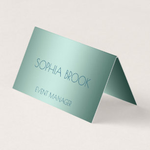 Personalized luxury icy blue metallic foil business card