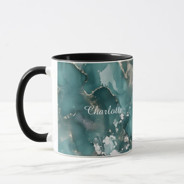 Personalized Luxury Marble Pattern Custom Name Mug (Left)