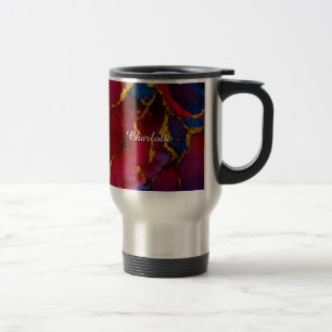 Personalized Luxury Marble Pattern Custom Name  Travel Mug