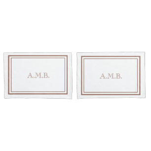 Personalized Luxury Mocha Monogram Standard Pillowcase
