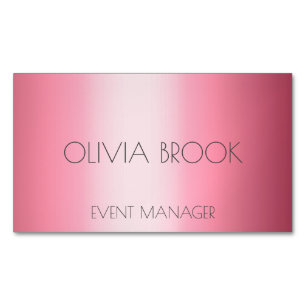 Personalized luxury powder pink metallic foil 	Magnetic business card