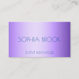Personalized luxury purple metallic foil business card