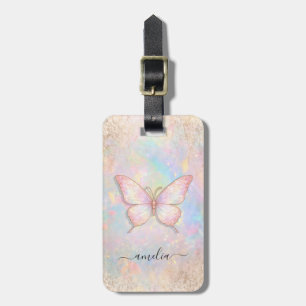 Personalized Luxury Sparkling Glitter Butterfly Lu Luggage Tag