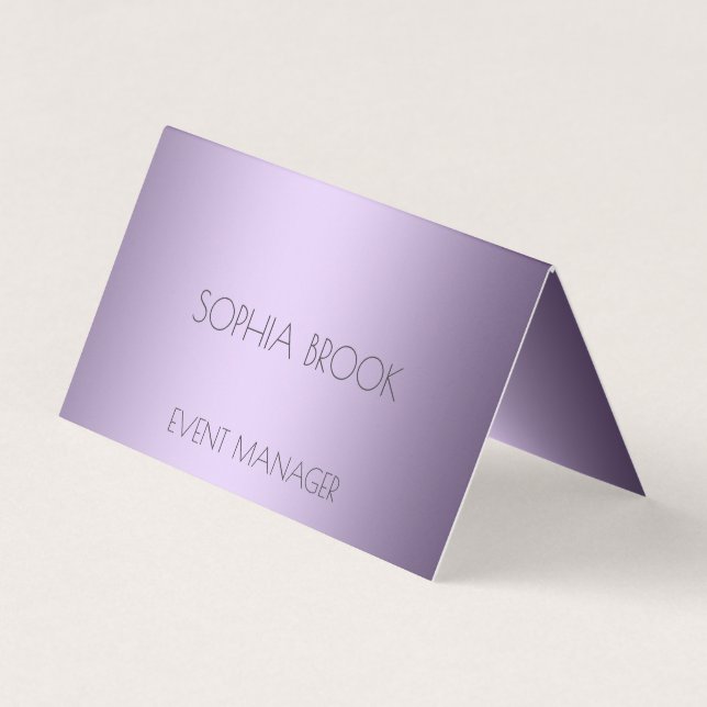 Personalized luxury violet metallic foil business card (Front)