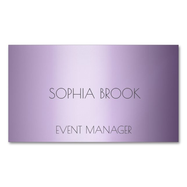 Personalized luxury violet metallic foil 	Magnetic business card (Front)