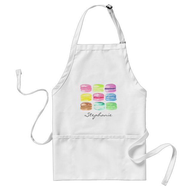 Personalized Macaroon Watercolor Cute Standard Apron (Front)
