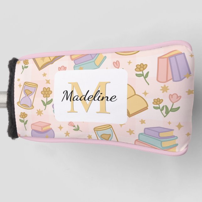 Personalized Magic Books Girl School Pink Golf Head Cover (Front)