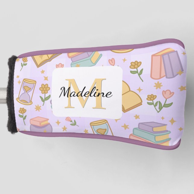 Personalized Magic Books Girl School Purple Golf Head Cover (Front)