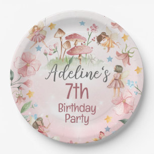 Personalized Magical Fairy Garden Paper Plates 
