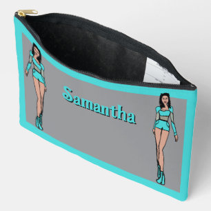 Personalized Majorette Dancer Aqua #2 Accessory Pouch
