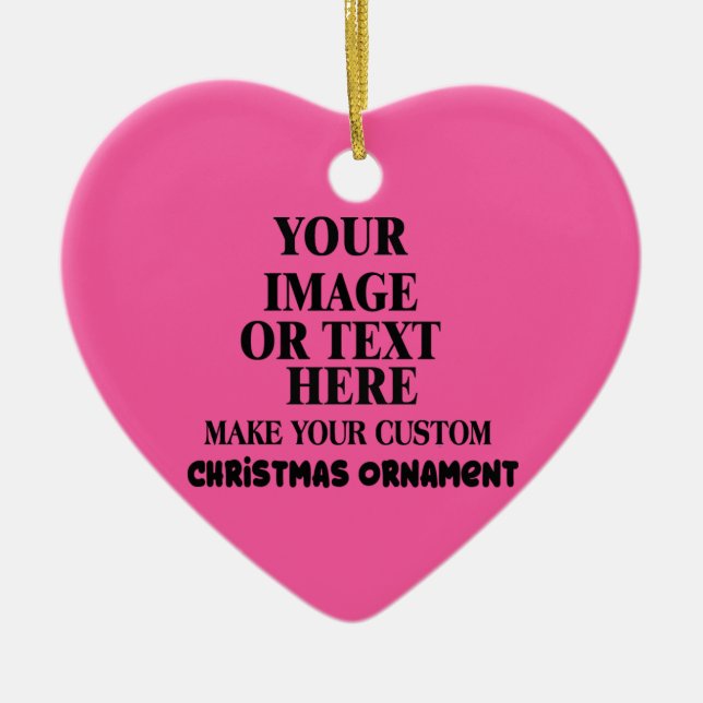 Personalized Make Your Own Christmas Heart Shaped Ceramic Ornament (Front)