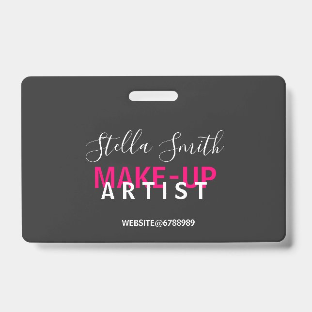 Personalized Makeup Artist Standard ID Badge (Front)