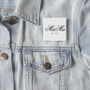 Personalized Mama Est Elegant Classic Button Desig