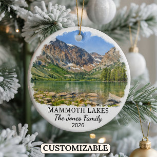 Personalized Mammoth Lakes Ornament, California Ceramic Ornament