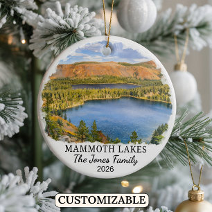 Personalized Mammoth Lakes Ornament, California Ceramic Ornament