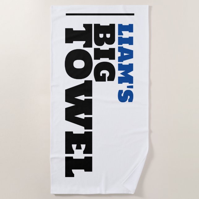 PERSONALIZED MAN BIG BEACH TOWEL (Front)