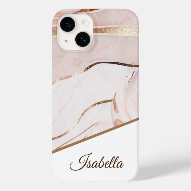 Personalized Marble Gold Case-Mate iPhone Case (Back)