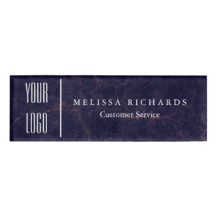 Personalized Marble Small Name Badge