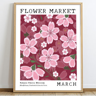 Personalized March Birth Flower Market Print Art