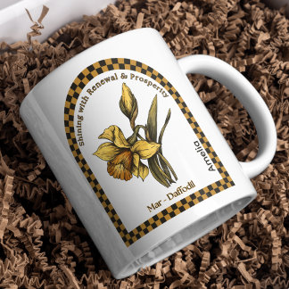 Personalized March Birth Month Fower Coffee Mug