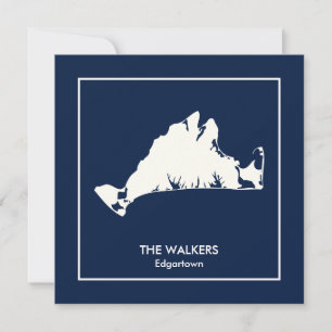 Personalized Martha's Vineyard Silhouette Card