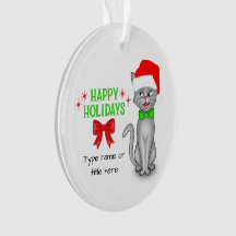 Personalized Marvin the Math Cat Acrylic Ornament