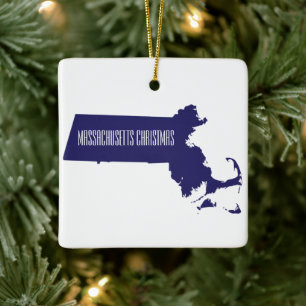 Personalized Massachusetts Christmas Ornament