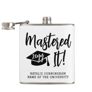 Personalized Masters Degree Graduation Mastered It Hip Flask
