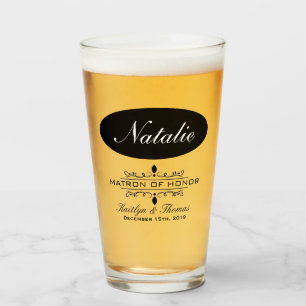 PERSONALIZED MATRON OF HONOR WEDDING PARTY GLASS