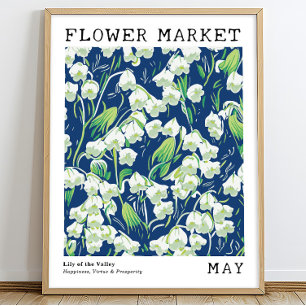 Personalized May Birth Flower Market Poster