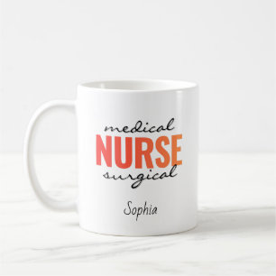 Personalized Med Surg Nurse Bold Typography Coffee Mug