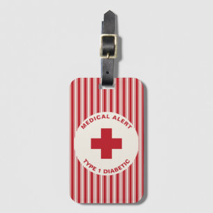 Personalized Medical Alert Diabetic Gift Diabetes Luggage Tag