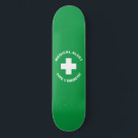 Personalized Medical Alert Diabetic Gift Green Skateboard<br><div class="desc">Click "Customize it"  to personalize text and/or change background color.
great to use for a medic,  a health professional or a diabetic on their luggage</div>