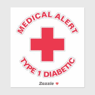 Personalized Medical Alert  Diabetic Red 