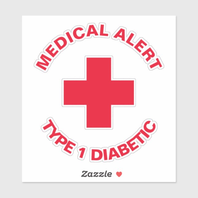 Personalized Medical Alert  Diabetic Red  (Sheet)