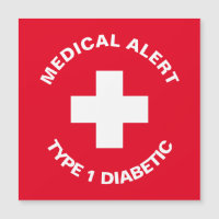 Personalized Medical Alert  Diabetic Red 