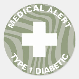Personalized Medical Alert Insulin Diabetic Cute Classic Round Sticker