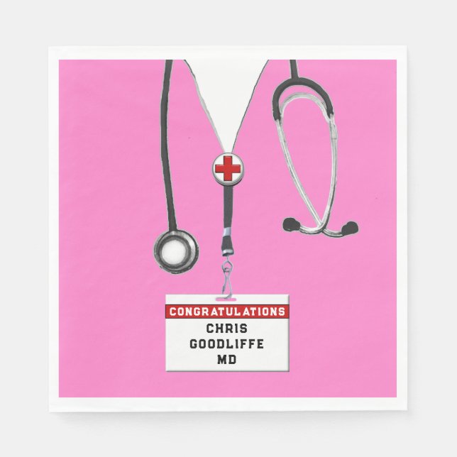 Personalized Medical School Graduation Party Napki Napkin (Front)