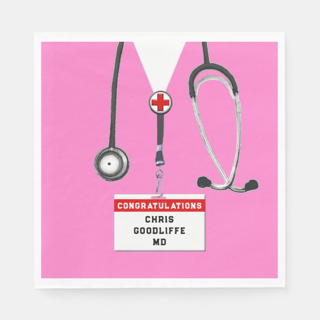 Personalized Medical School Graduation Party Napki Napkin (Front)