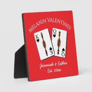 Personalized Melanin King Queen Couple Valentines  Plaque