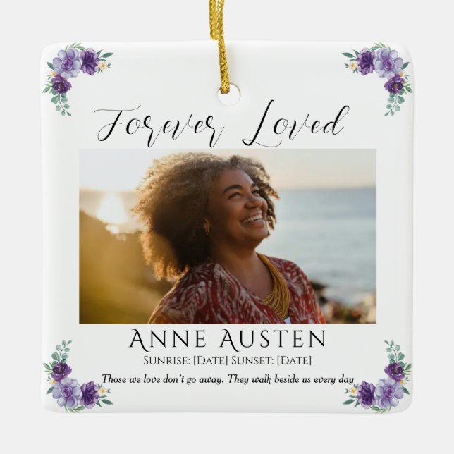 Personalized Memorial Glass Ornament | Keepsake (Front)