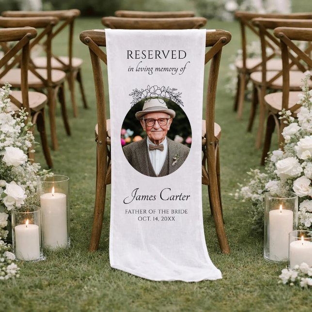 Personalized Memorial Linen Father Of The Bride Short Table Runner (Creator Uploaded)