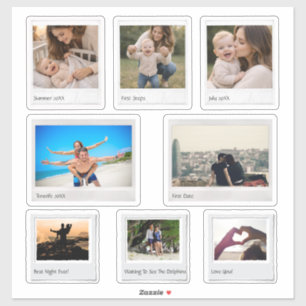 Personalized Memories Sticker Sheet with 8 Photos