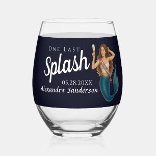 personalized mermaid bachelorette wine glass
